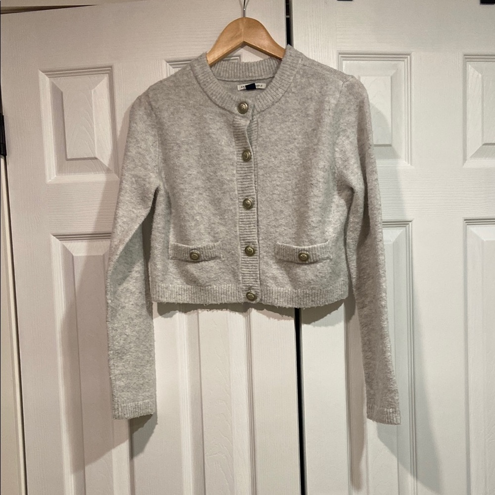 Gray Button-Up Cardigan